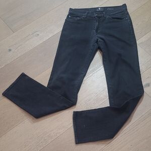 7 For All Mankind Jeans Women's sz 29 Black Slimmy Mid Rise Straight Leg Denim